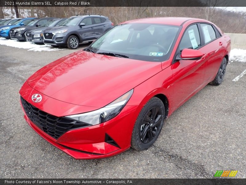 Calypso Red / Black 2021 Hyundai Elantra SEL