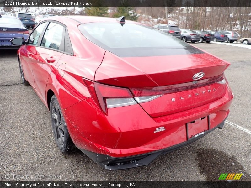Calypso Red / Black 2021 Hyundai Elantra SEL