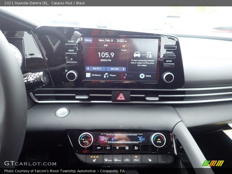 Calypso Red / Black 2021 Hyundai Elantra SEL