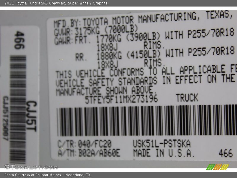 Super White / Graphite 2021 Toyota Tundra SR5 CrewMax