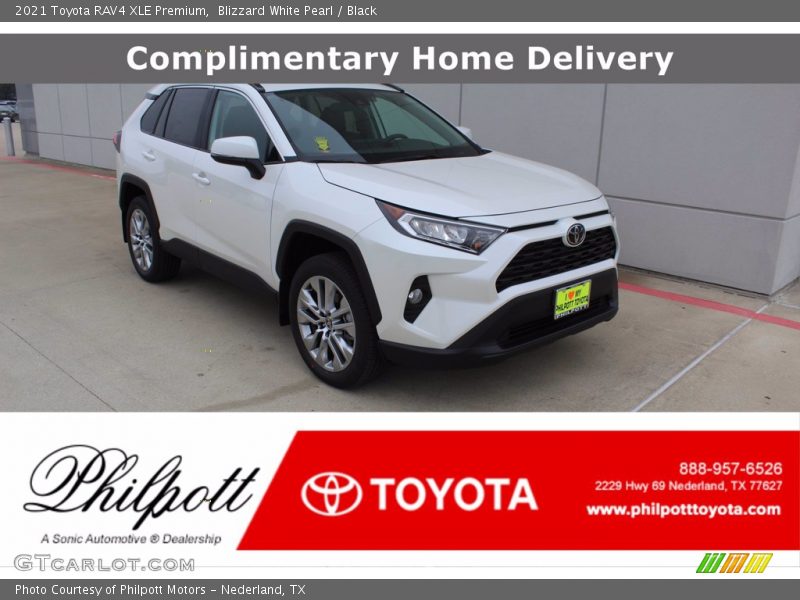 Blizzard White Pearl / Black 2021 Toyota RAV4 XLE Premium