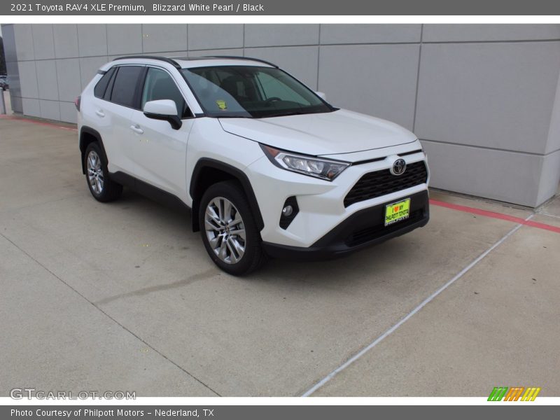 Blizzard White Pearl / Black 2021 Toyota RAV4 XLE Premium