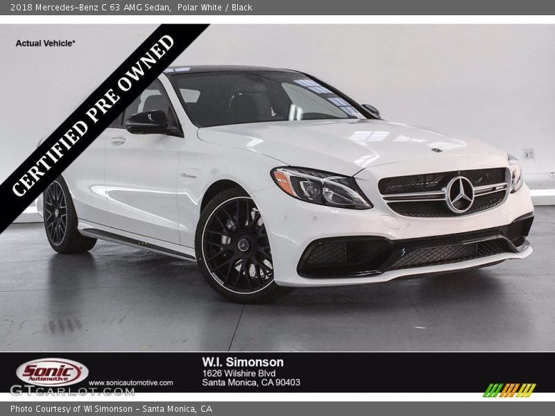Polar White / Black 2018 Mercedes-Benz C 63 AMG Sedan