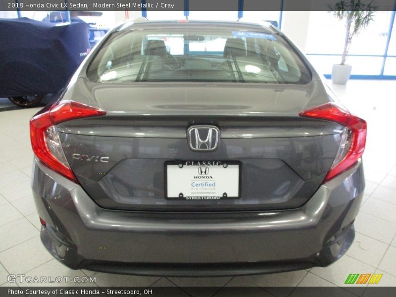 Modern Steel Metallic / Gray 2018 Honda Civic LX Sedan