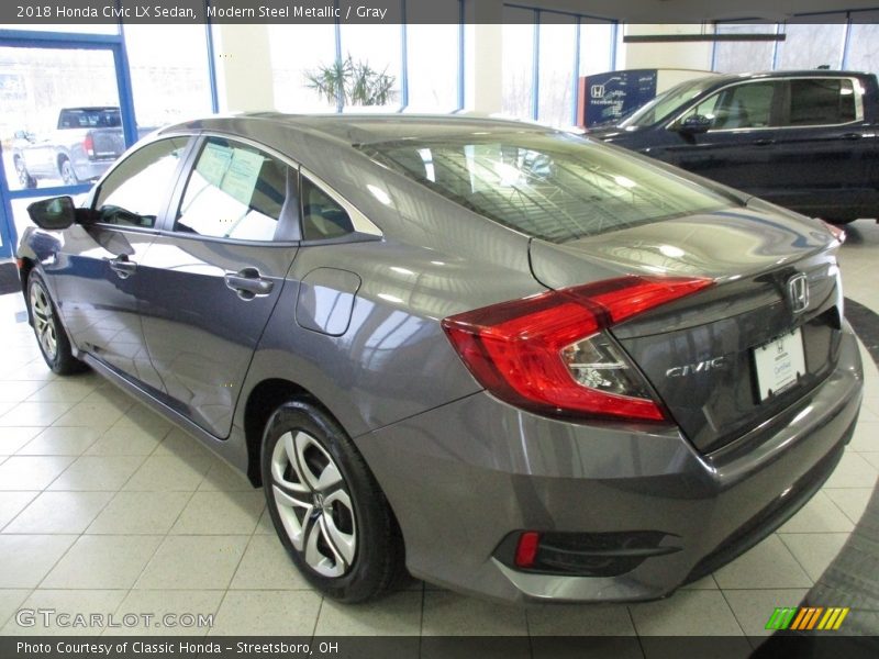 Modern Steel Metallic / Gray 2018 Honda Civic LX Sedan