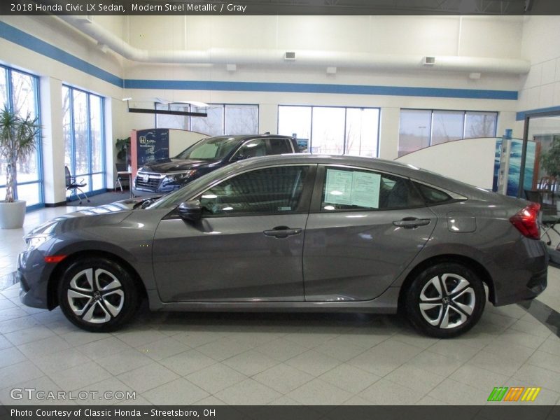 Modern Steel Metallic / Gray 2018 Honda Civic LX Sedan