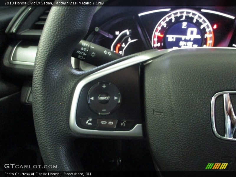 Modern Steel Metallic / Gray 2018 Honda Civic LX Sedan