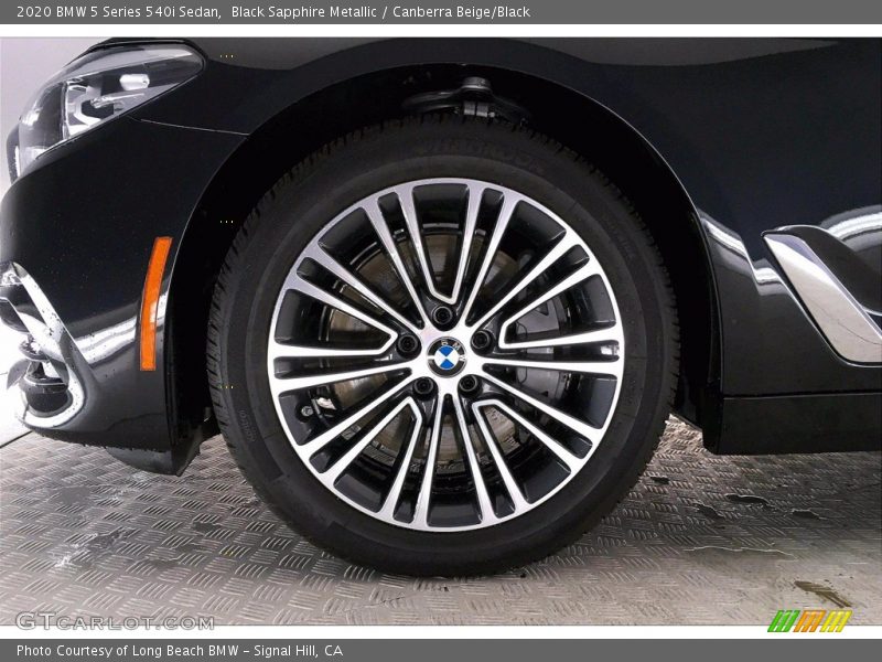 Black Sapphire Metallic / Canberra Beige/Black 2020 BMW 5 Series 540i Sedan
