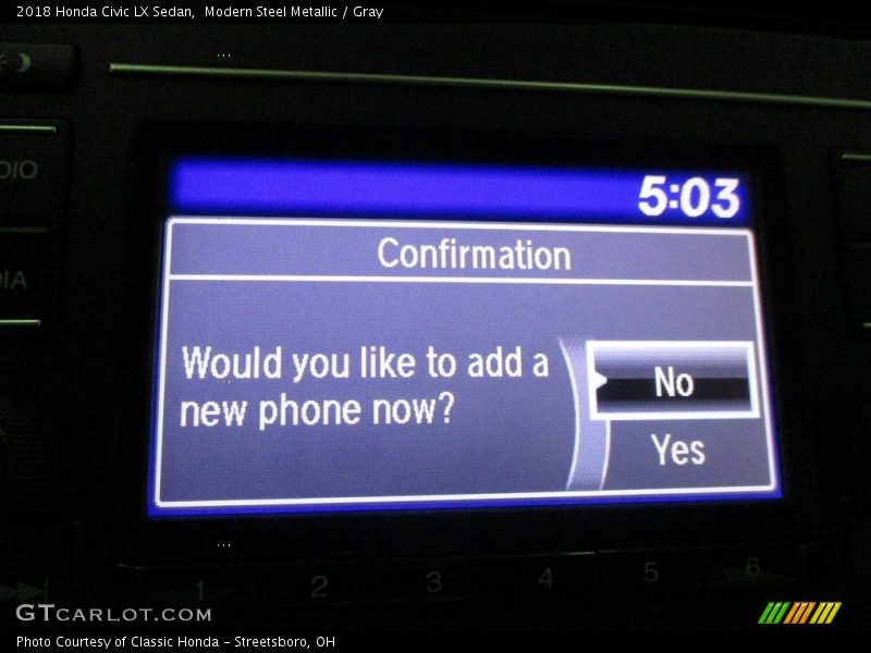 Modern Steel Metallic / Gray 2018 Honda Civic LX Sedan