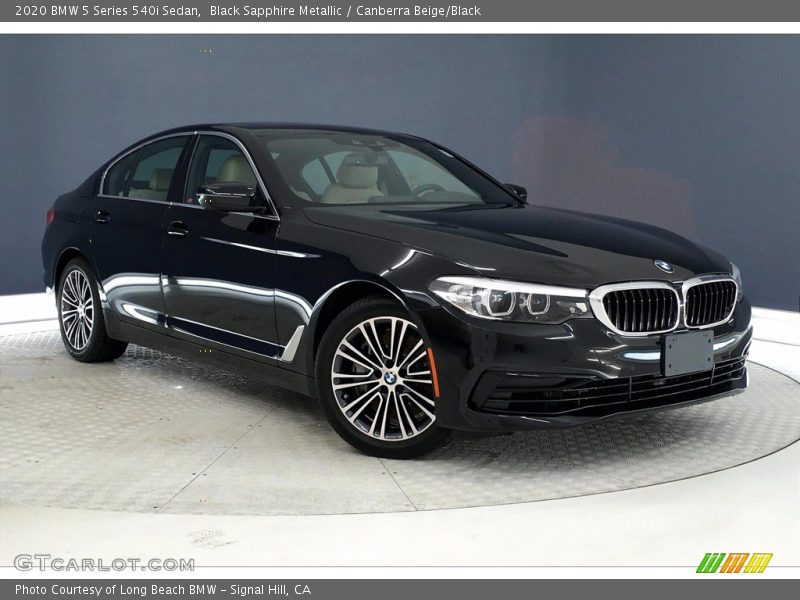 Black Sapphire Metallic / Canberra Beige/Black 2020 BMW 5 Series 540i Sedan