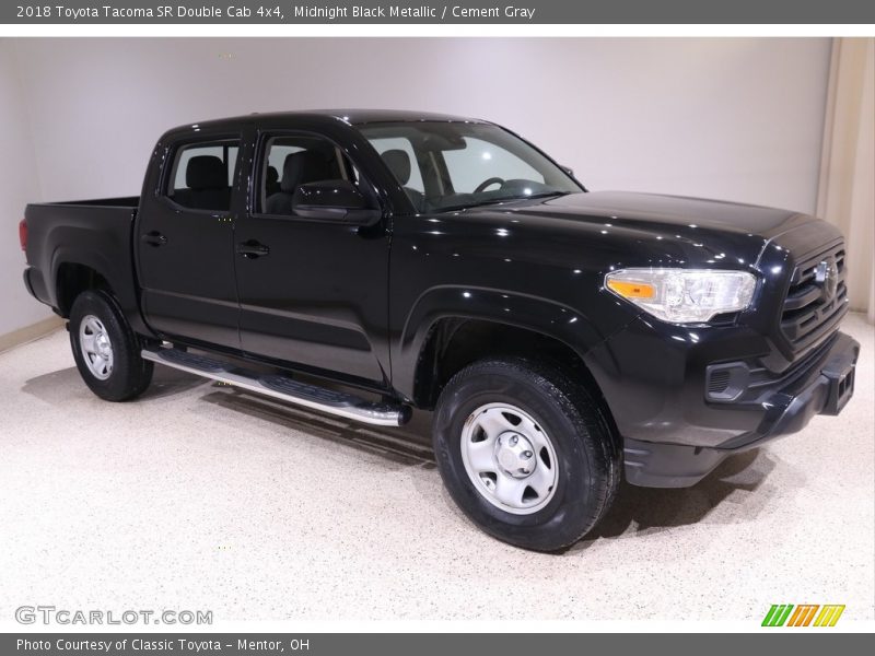 Midnight Black Metallic / Cement Gray 2018 Toyota Tacoma SR Double Cab 4x4