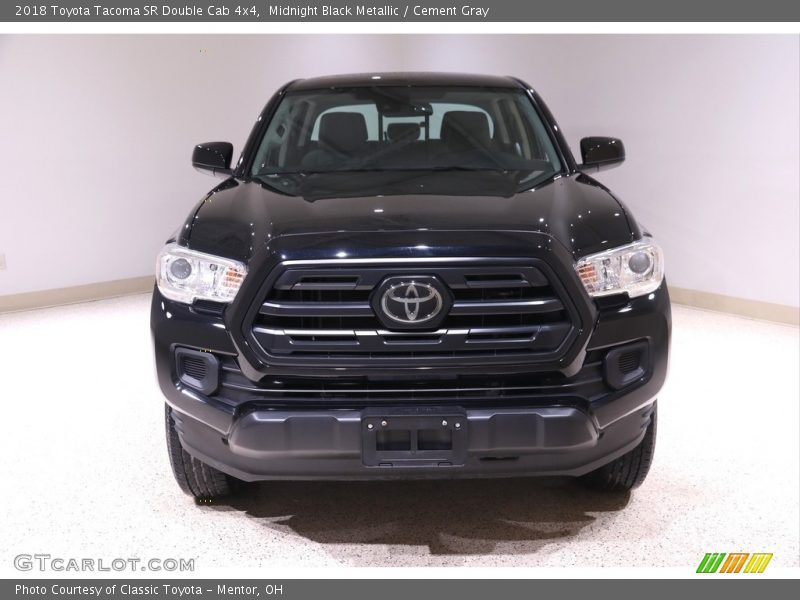 Midnight Black Metallic / Cement Gray 2018 Toyota Tacoma SR Double Cab 4x4