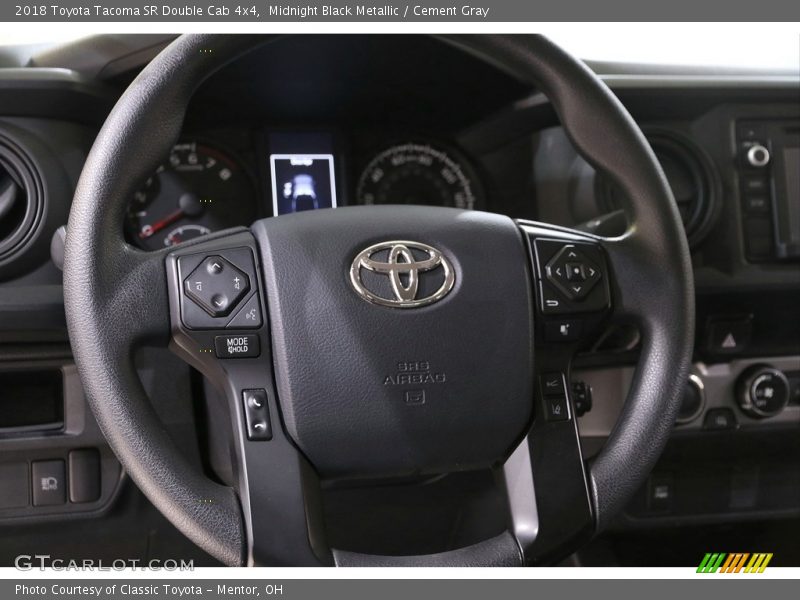 Midnight Black Metallic / Cement Gray 2018 Toyota Tacoma SR Double Cab 4x4