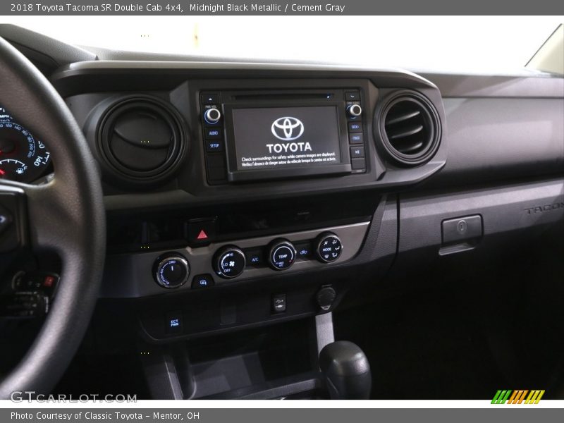 Midnight Black Metallic / Cement Gray 2018 Toyota Tacoma SR Double Cab 4x4