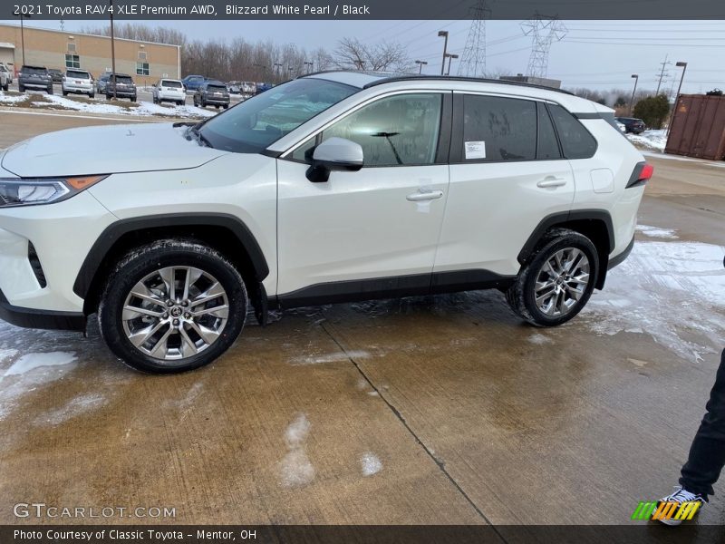 Blizzard White Pearl / Black 2021 Toyota RAV4 XLE Premium AWD