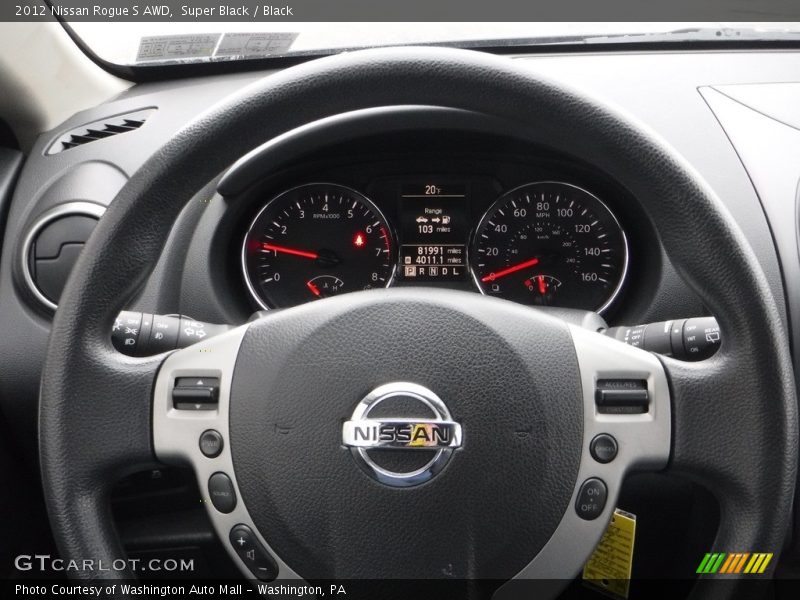 Super Black / Black 2012 Nissan Rogue S AWD