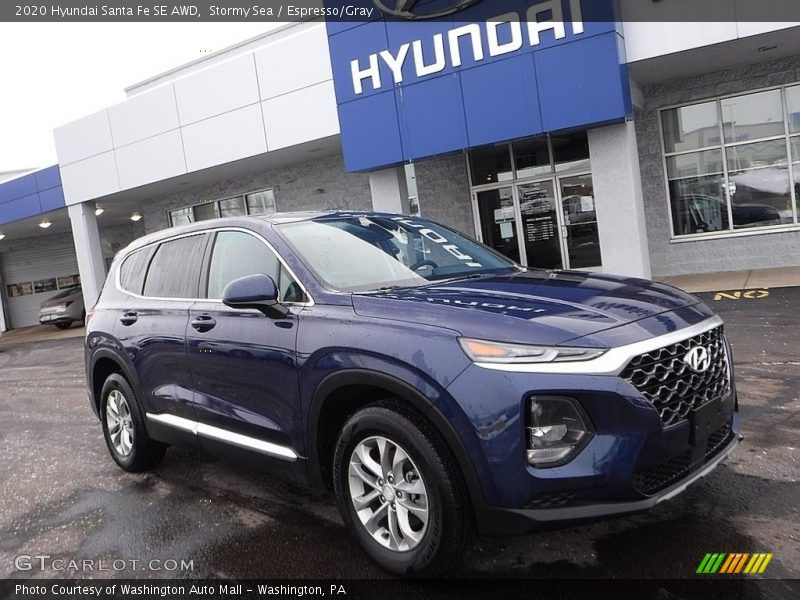 Stormy Sea / Espresso/Gray 2020 Hyundai Santa Fe SE AWD