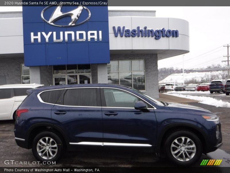Stormy Sea / Espresso/Gray 2020 Hyundai Santa Fe SE AWD