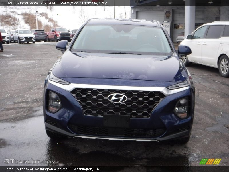 Stormy Sea / Espresso/Gray 2020 Hyundai Santa Fe SE AWD