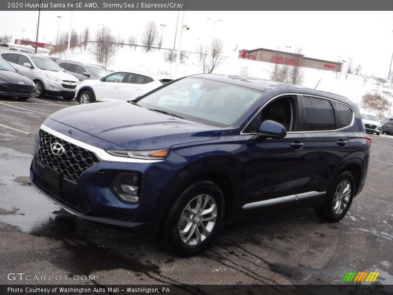 Stormy Sea / Espresso/Gray 2020 Hyundai Santa Fe SE AWD