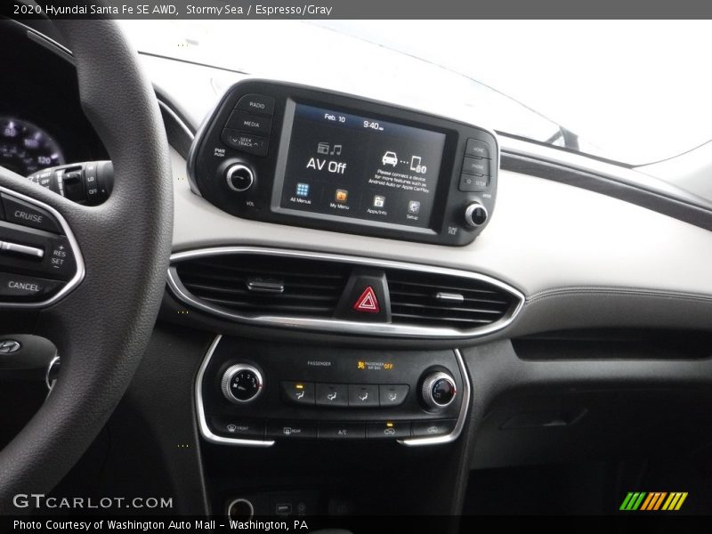 Stormy Sea / Espresso/Gray 2020 Hyundai Santa Fe SE AWD
