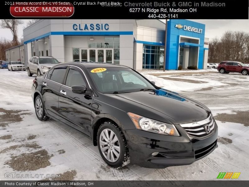 Crystal Black Pearl / Black 2011 Honda Accord EX-L V6 Sedan