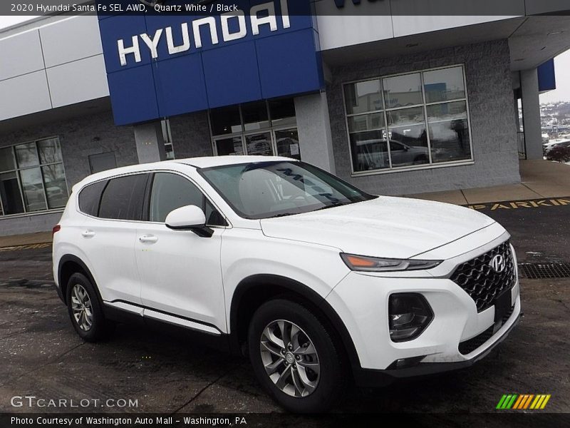 Quartz White / Black 2020 Hyundai Santa Fe SEL AWD