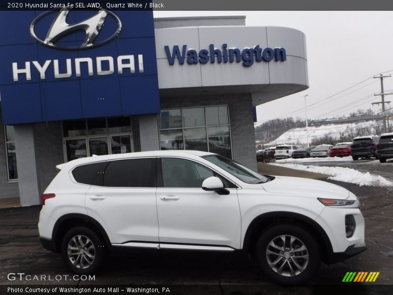 Quartz White / Black 2020 Hyundai Santa Fe SEL AWD