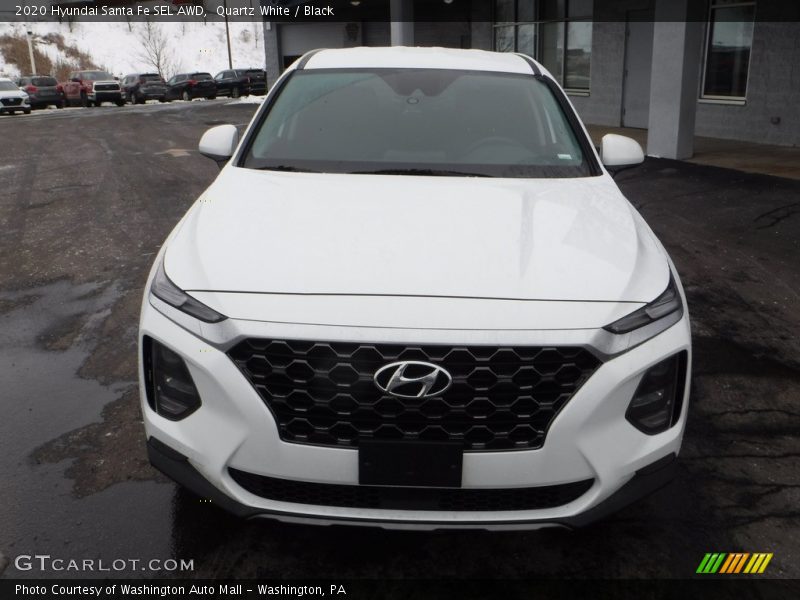 Quartz White / Black 2020 Hyundai Santa Fe SEL AWD