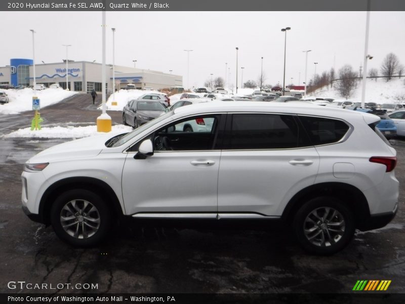Quartz White / Black 2020 Hyundai Santa Fe SEL AWD