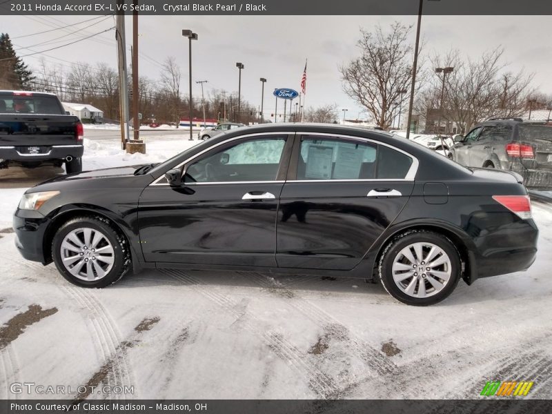 Crystal Black Pearl / Black 2011 Honda Accord EX-L V6 Sedan