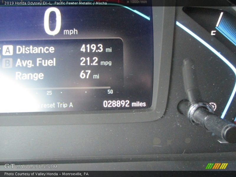 Pacific Pewter Metallic / Mocha 2019 Honda Odyssey EX-L