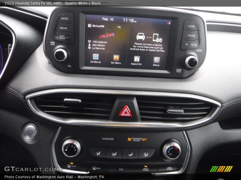 Quartz White / Black 2020 Hyundai Santa Fe SEL AWD