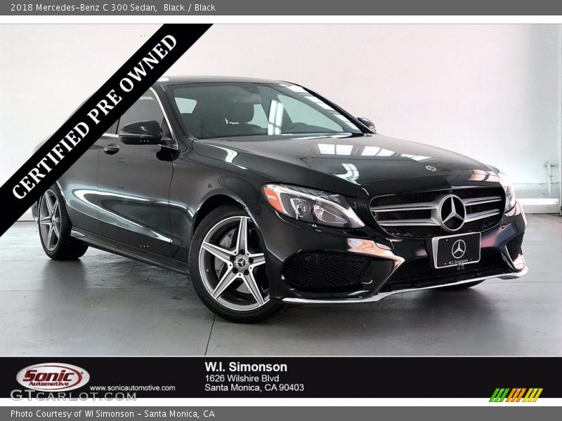 Black / Black 2018 Mercedes-Benz C 300 Sedan