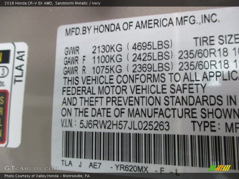 Sandstorm Metallic / Ivory 2018 Honda CR-V EX AWD