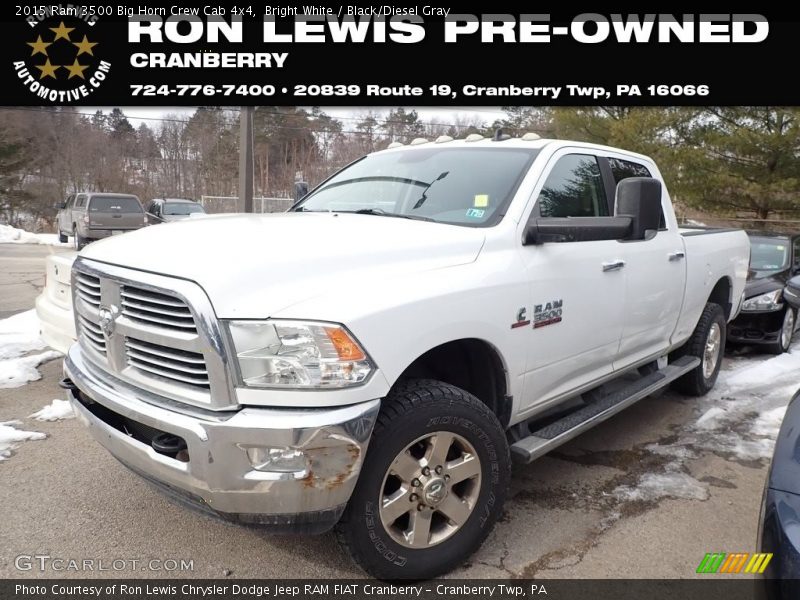 Bright White / Black/Diesel Gray 2015 Ram 3500 Big Horn Crew Cab 4x4