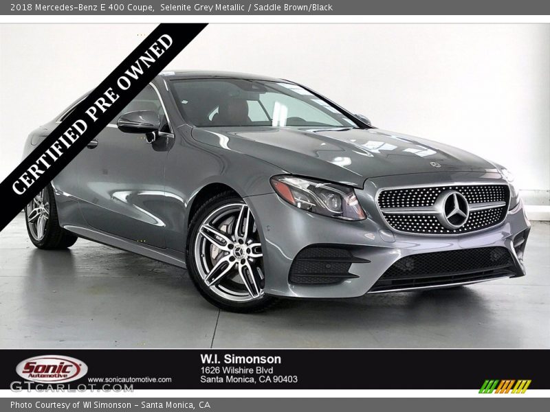 Selenite Grey Metallic / Saddle Brown/Black 2018 Mercedes-Benz E 400 Coupe