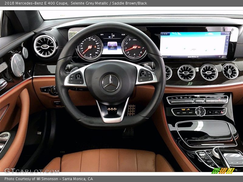 Selenite Grey Metallic / Saddle Brown/Black 2018 Mercedes-Benz E 400 Coupe
