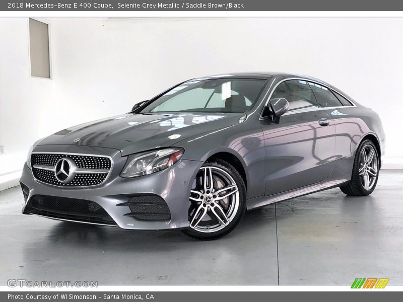 Selenite Grey Metallic / Saddle Brown/Black 2018 Mercedes-Benz E 400 Coupe