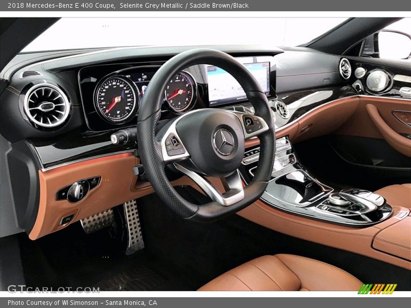 Selenite Grey Metallic / Saddle Brown/Black 2018 Mercedes-Benz E 400 Coupe