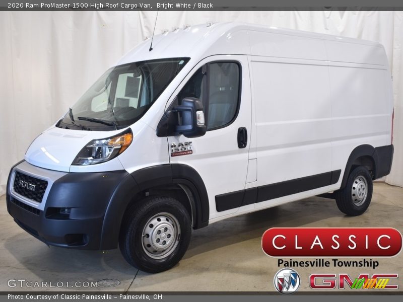 Bright White / Black 2020 Ram ProMaster 1500 High Roof Cargo Van