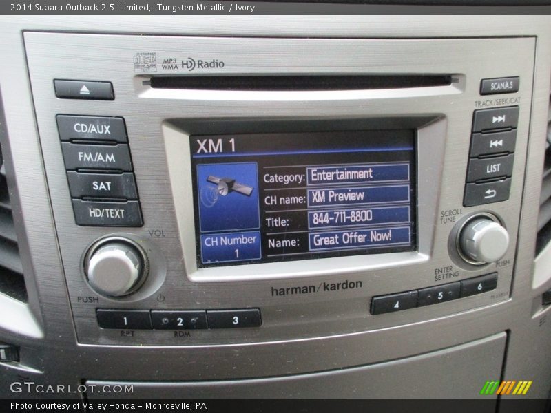 Tungsten Metallic / Ivory 2014 Subaru Outback 2.5i Limited