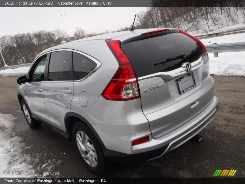 Alabaster Silver Metallic / Gray 2016 Honda CR-V EX AWD