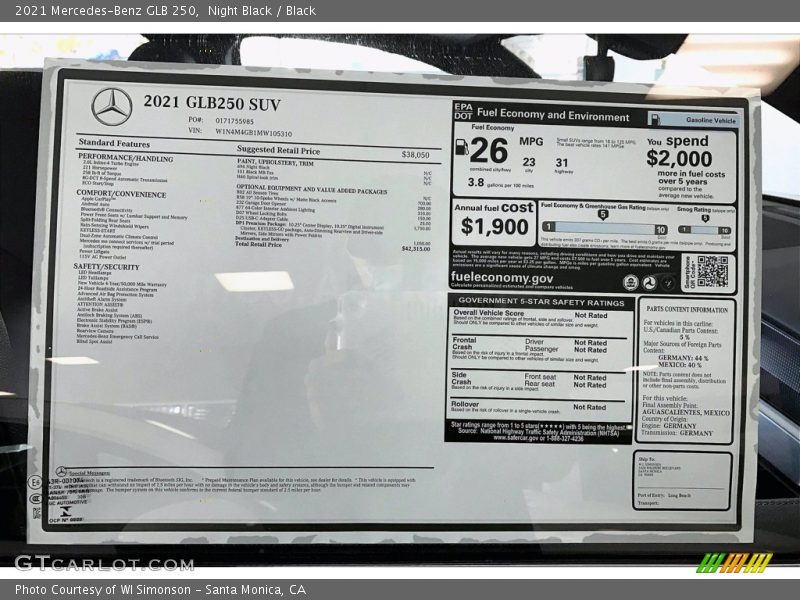 Night Black / Black 2021 Mercedes-Benz GLB 250
