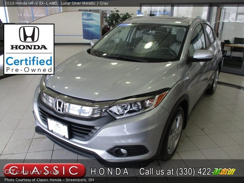 Lunar Silver Metallic / Gray 2019 Honda HR-V EX-L AWD