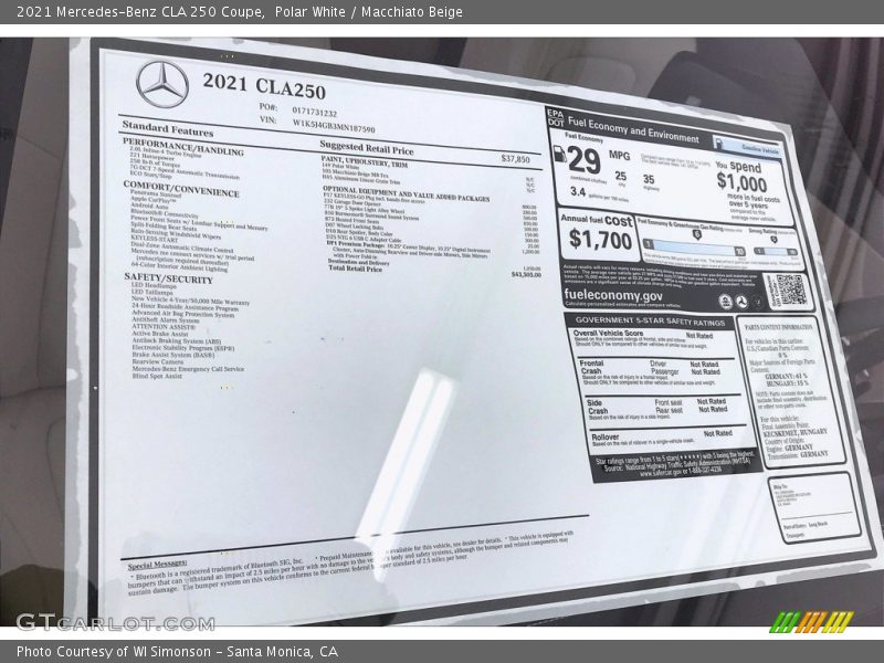 Polar White / Macchiato Beige 2021 Mercedes-Benz CLA 250 Coupe