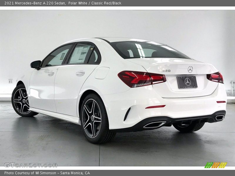 Polar White / Classic Red/Black 2021 Mercedes-Benz A 220 Sedan