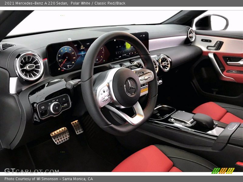 Polar White / Classic Red/Black 2021 Mercedes-Benz A 220 Sedan