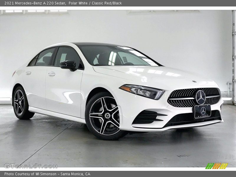 Polar White / Classic Red/Black 2021 Mercedes-Benz A 220 Sedan