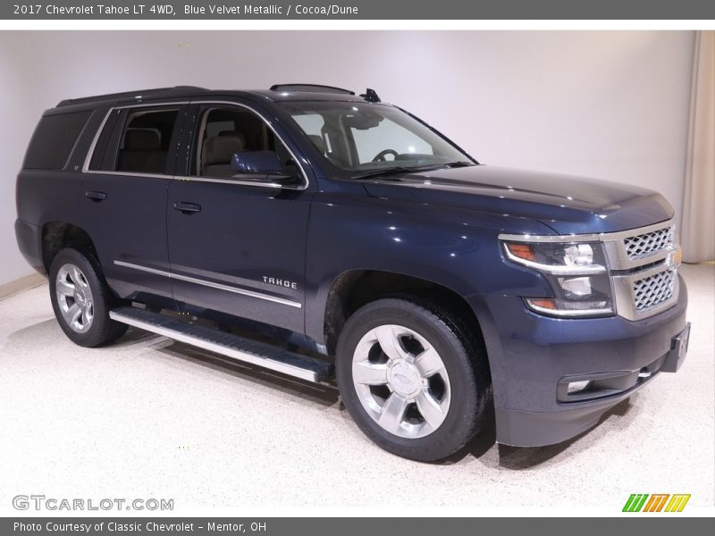 Blue Velvet Metallic / Cocoa/Dune 2017 Chevrolet Tahoe LT 4WD